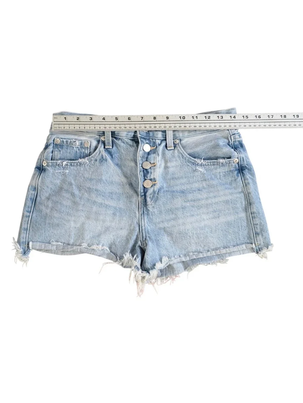 Pistola Light Blue Distressed Denim Cutoff Shorts Denim Size 27